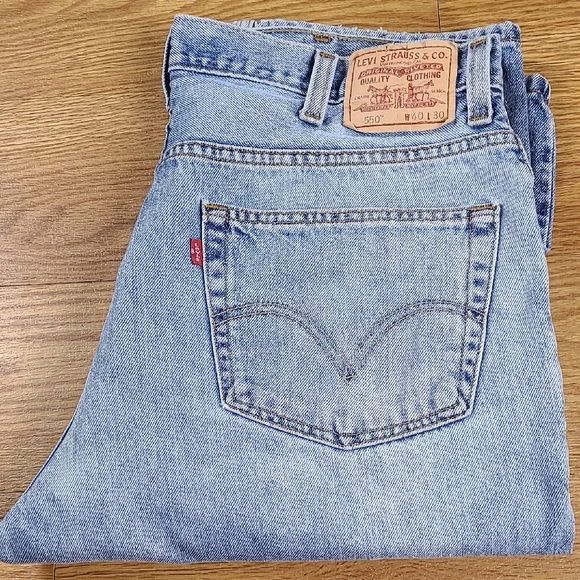 1990s LEVIS 550 MENS 40x27 VINTAGE PRE-OWNED RELAXED FIT DENIM STRIGHT JEANS - Picture 8 of 8